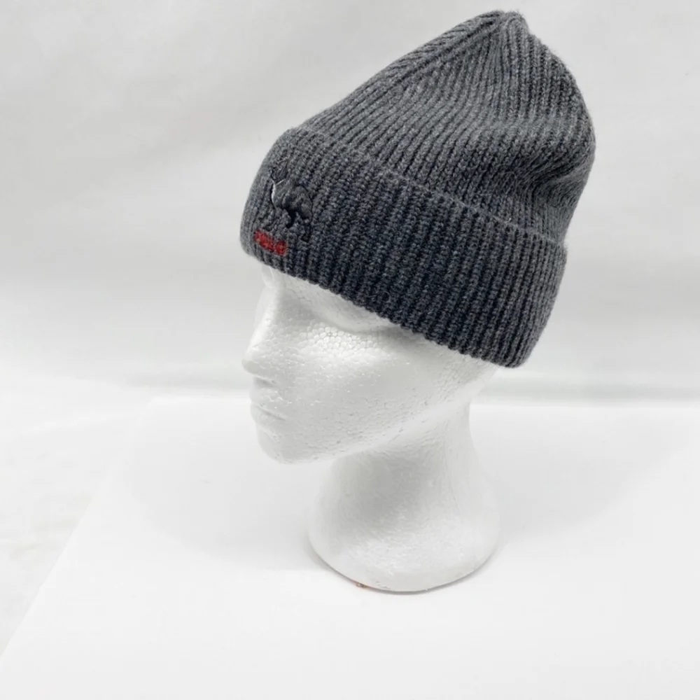 Polo Ralph Lauren Collectable Grey French Bulldog Dog Wool Beanie Hat NWOT
